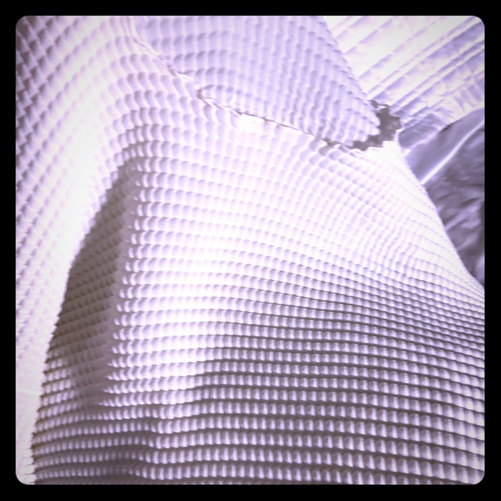 Designer waffle fitted blouse
